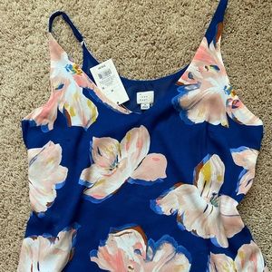 Floral blouse with spaghetti straps